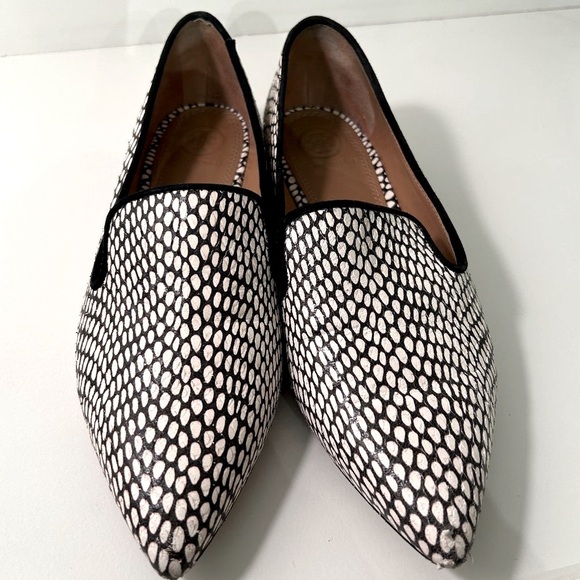 Tory Burch Pascal Loafers- black and white snake skin - Picture 1 of 8